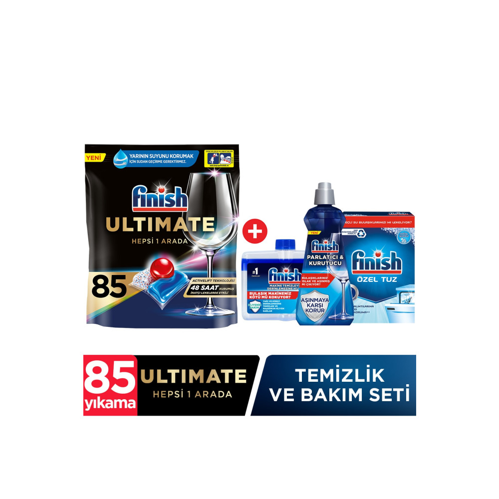 Finish Quantum Ultimate 85 Kapsül Bulaşık Makinesi Deterjanı Tableti Temizlik Ve Bakım Seti Bulaşık Yıkama Fiyatı