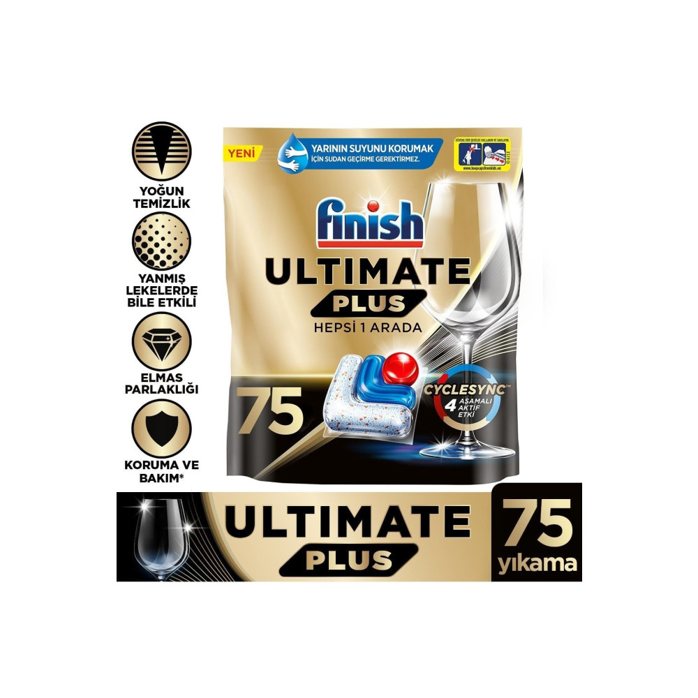 Finish Ultimate Plus 75 Kapsül Bulaşık Makinesi Deterjanı Tableti (1 X 75 KAPSÜL) Bulaşık Yıkama Fiyatı