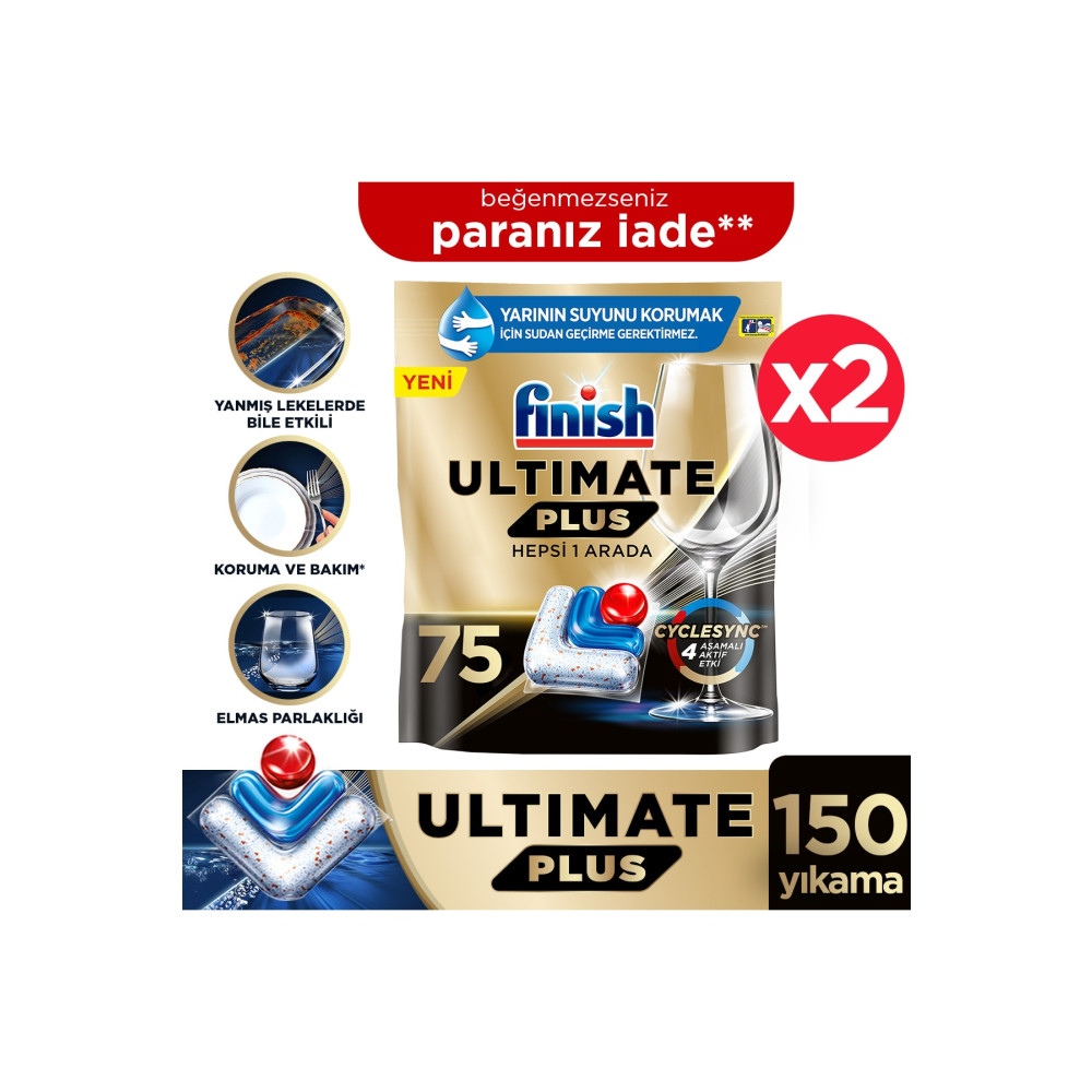 Finish Ultimate Plus 75 X 2 Tablet Bulaşık Yıkama Fiyatı