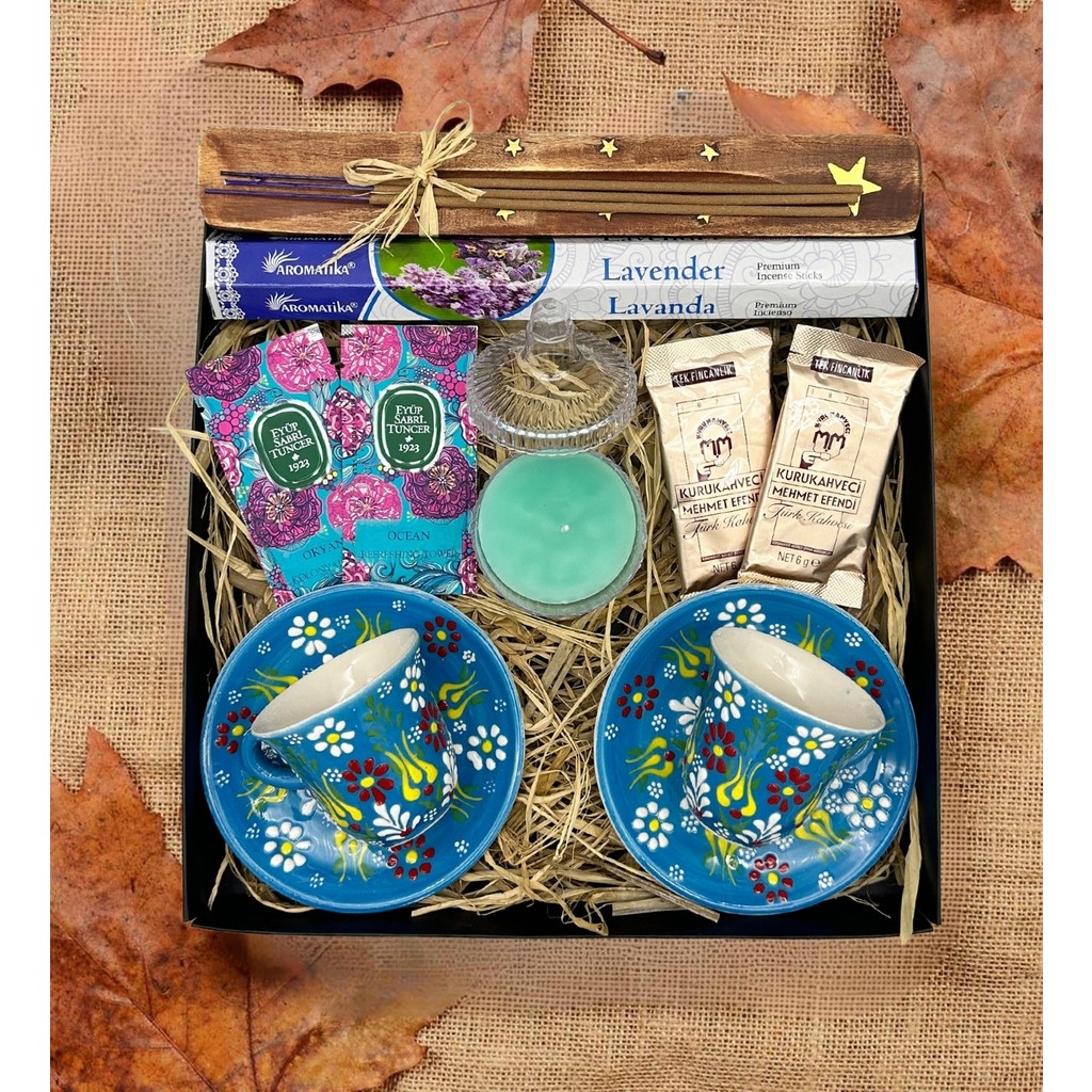 Fiorella Gift El Yapımı Çini Fincan & Tütsü Seti & Kahve & Şekerlik Mum & Mendil & Hediye Seti & Hediye Kutusu Fincan / Bardak / Kahve Takımı Fiyatı