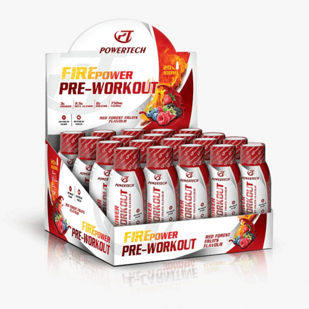 Firepower Pre-Workout (Beta Alanine - Taurin - Betain) 20 X 100 Ml -  Hızlı Ucretsız Kargo Sporcu Besinleri Fiyatı