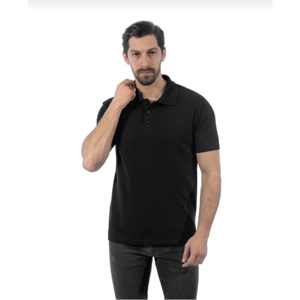 Fires Giyim Yakalı Tişört Siyah Pamuklu Tshirt Erkek T-shirt Fiyatı