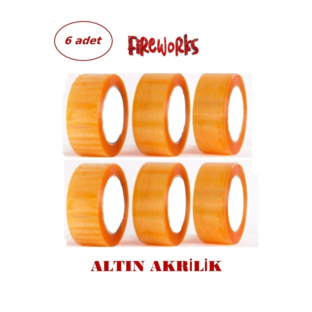 Fireworks 6 Adet 45mm X 80 Metre altın Akrilik Koli Bandı Nalburiye & Hırdavat Fiyatı