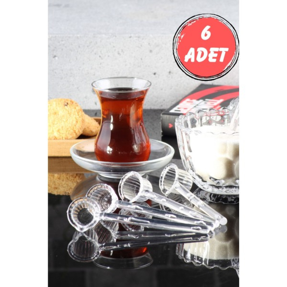 Fırsat Sende 6 Adet Mika Origami Şekilli Kristal Şeker Baharat Kaşığı Reçel Kaşığı - Şeffaf Çatal / Kaşık / Bıçak Takımları Fiyatı