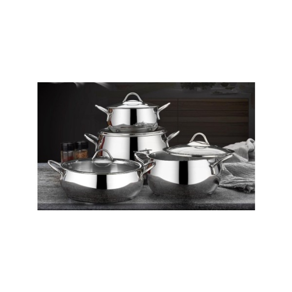 First Class Delux 8 Prç Çelik Set - Gri - 24 cm Tencereler Fiyatı
