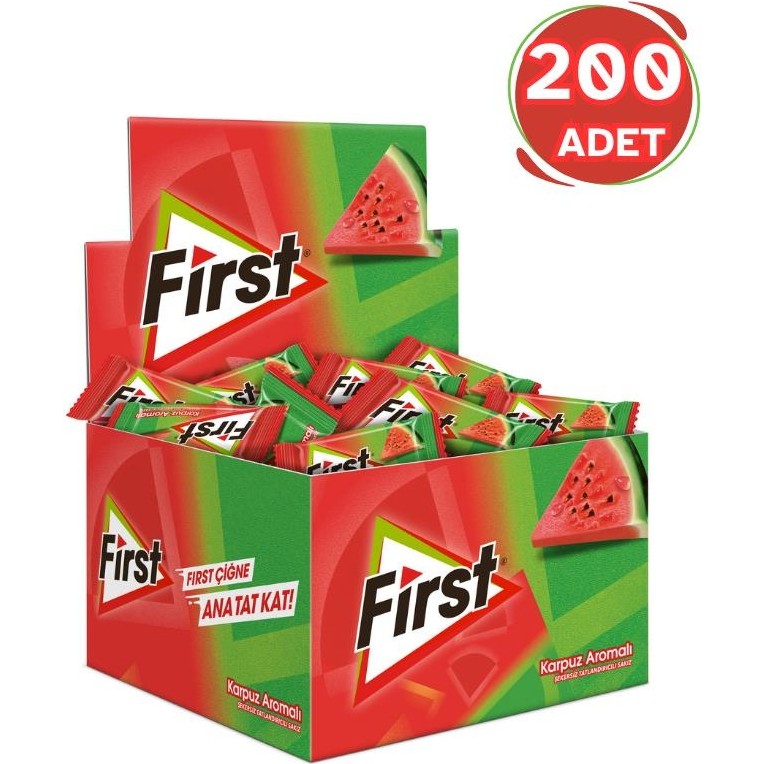 First Karpuz Aromalı Sakız 200 x 1,7g - 1,4 gr Diğer Fiyatı