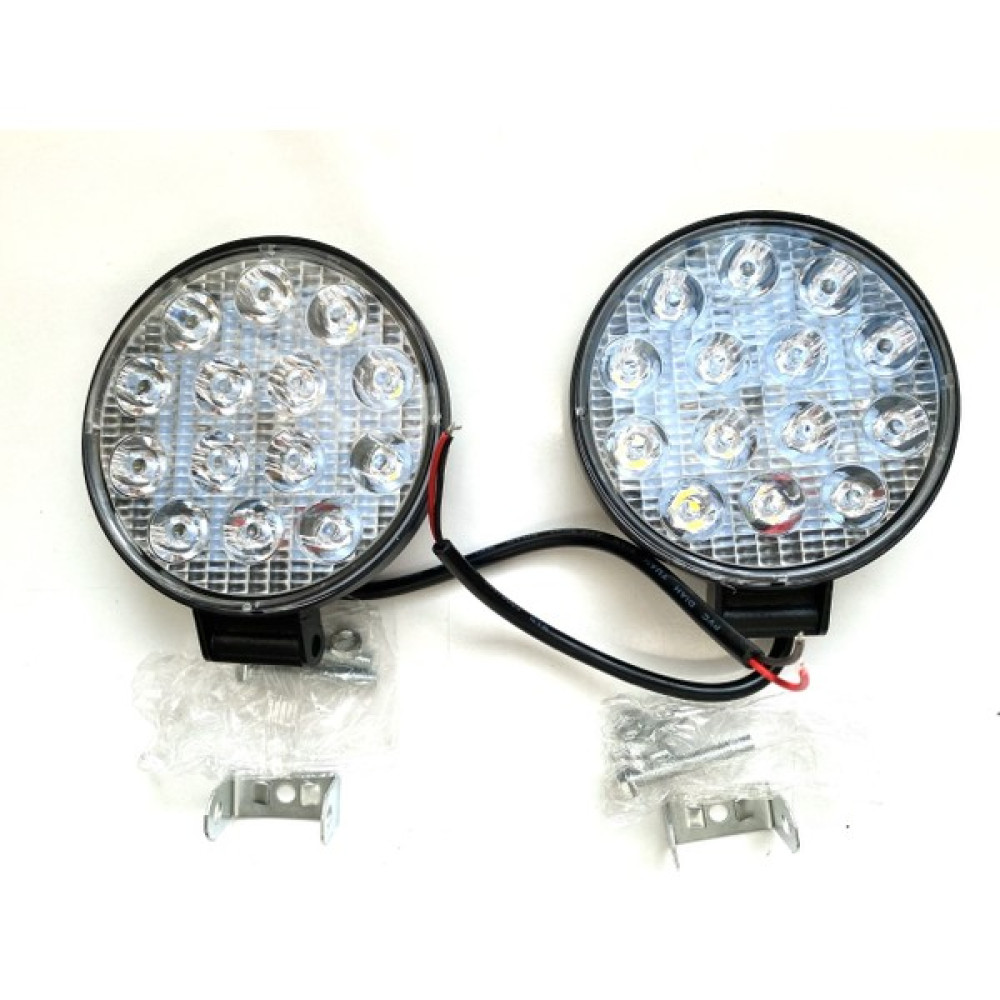 First Oto LED Projektör Off Road Çalışma Sis Lambası 14 LED Yuvarlak Power LED 2 Adet Oto Boyaları Fiyatı