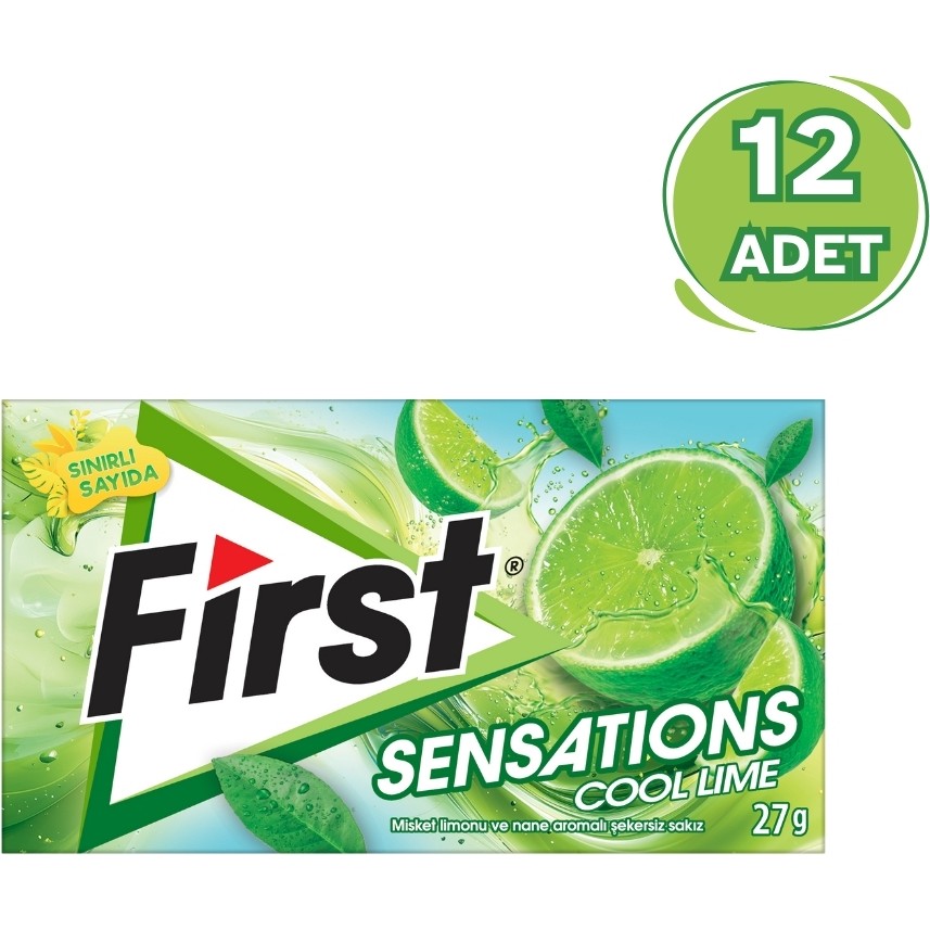 First Sensations Cool Lime Aromalı Sakız 27gr-12 Adet - 27 gr Diğer Fiyatı