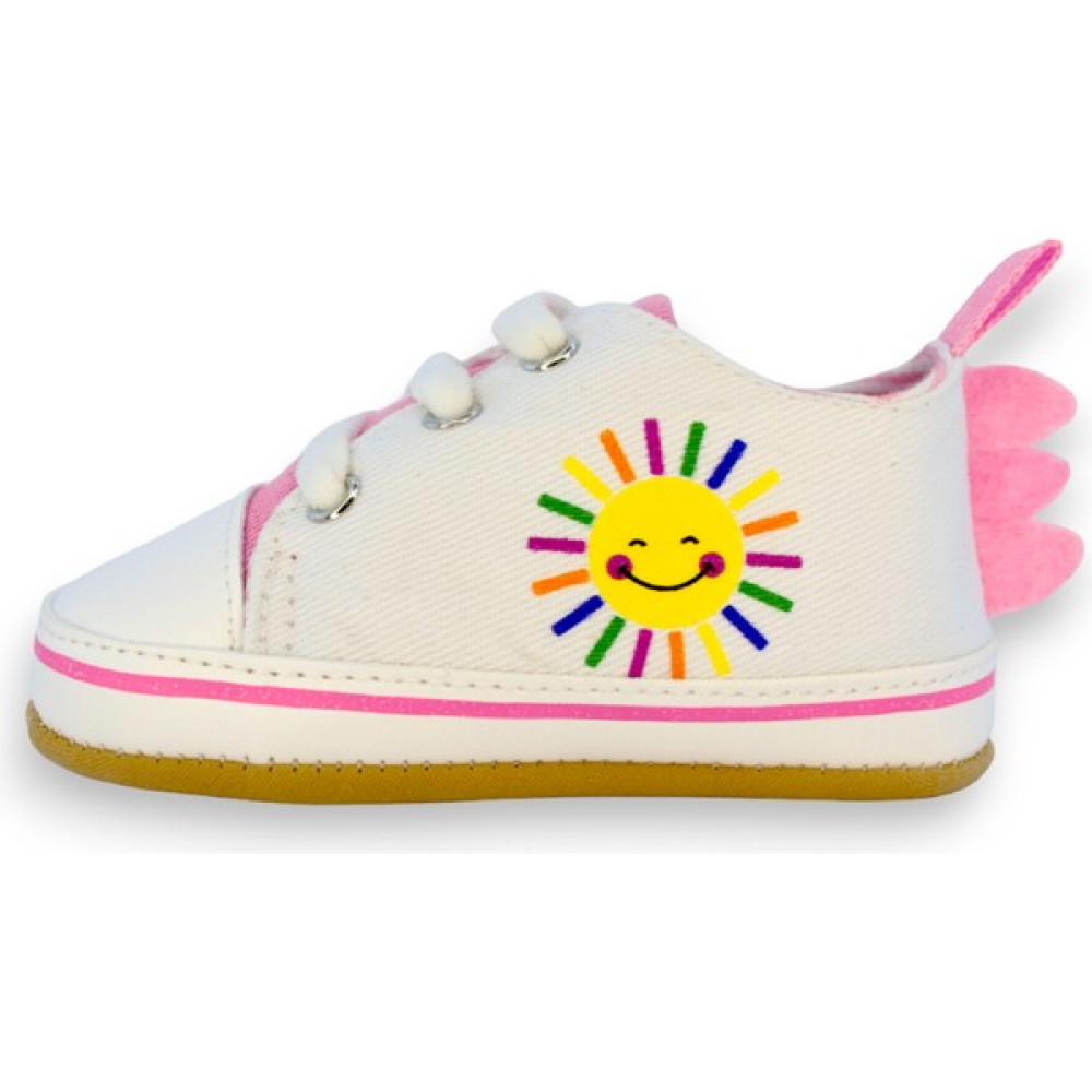 First Step Güneş Baskılı Lastikli Pembe Kız Bebek Patik Ilk Adım AYAKKABISI-G-2363 Bebek Ayakkabısı Fiyatı
