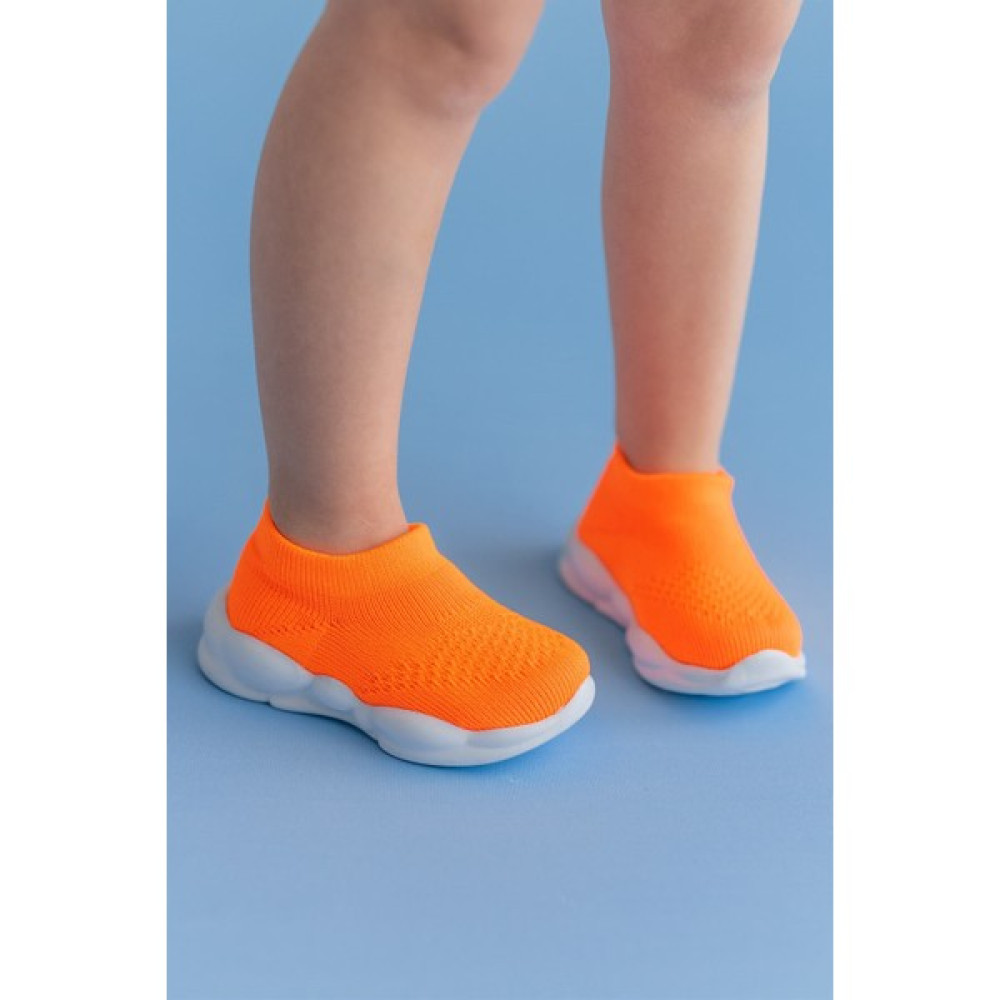 First Step Ultra Hafif Memory Foam Iç Taban Çocuk Triko Spor Ayakkabı Neon TURUNCU-M-1002 Bebek Ayakkabısı Fiyatı