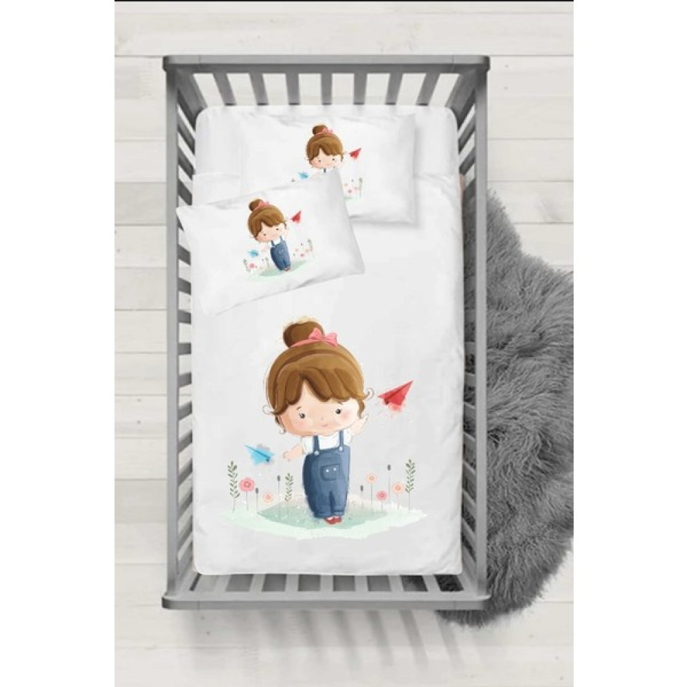 Firuz Ev Tekstil Bebek Nevresim Takımı Ranforce Serisi - Baharcık - 100 x 150 cm - Beyaz Bebek Nevresim Takımı Fiyatı