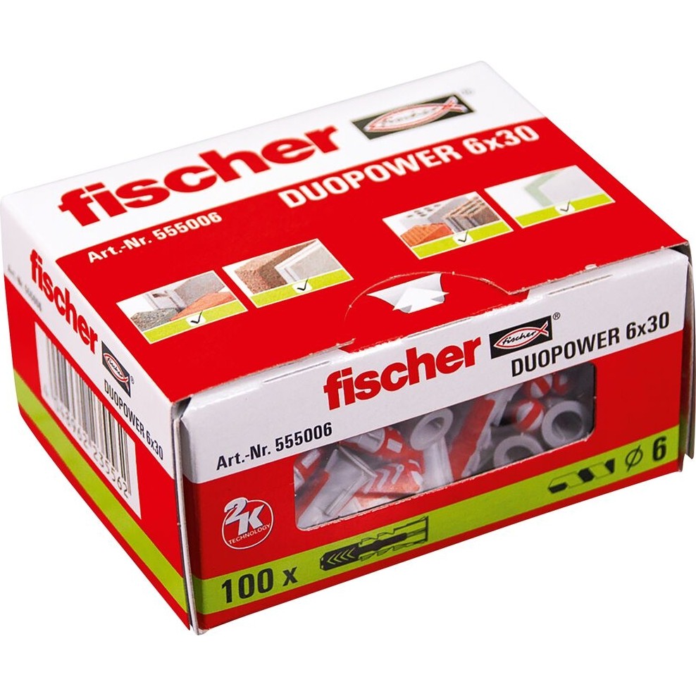 Fischer 6X30 Duopower Çift Bileşenli Plastik Dübel - 100 Adet Diğer Fiyatı