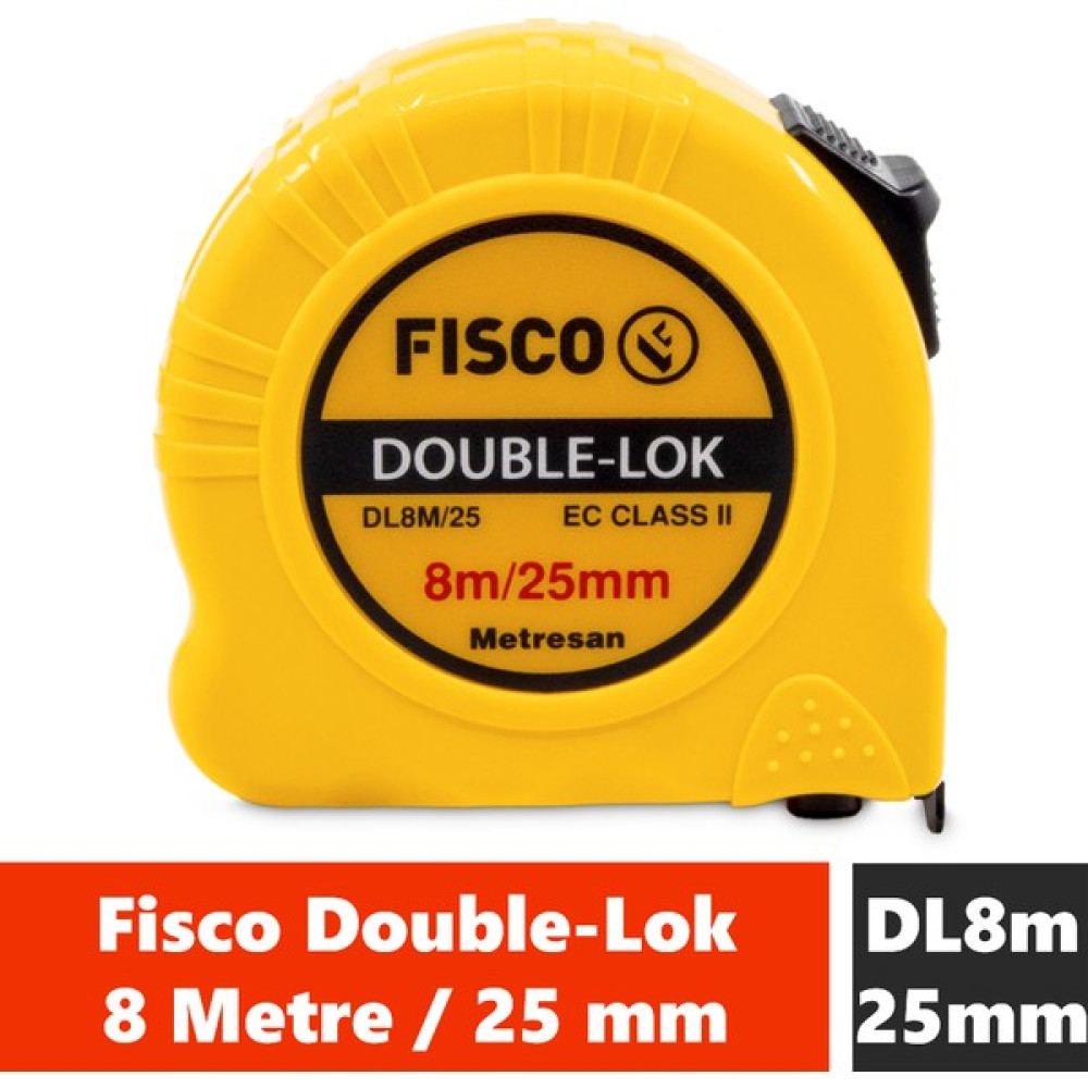 Fisco Double-Lok | 8 Metre / 25 mm Çelik Şerit Metre | DL8M/25MM Diğer Test ve Ölçüm Cihazları Fiyatı