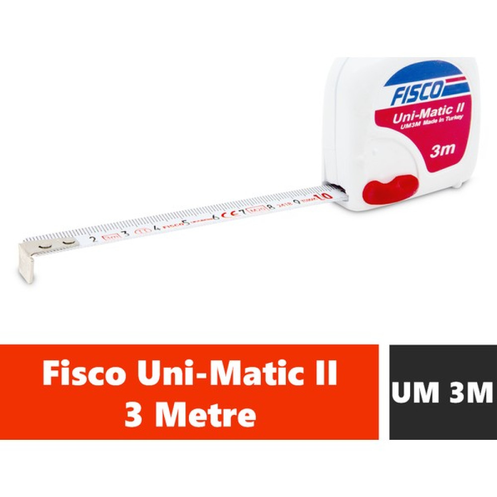 Fisco Uni-Matic II | 3 Metre Çelik Kısa Şerit Metre | UM 3M Oto Boyaları Fiyatı