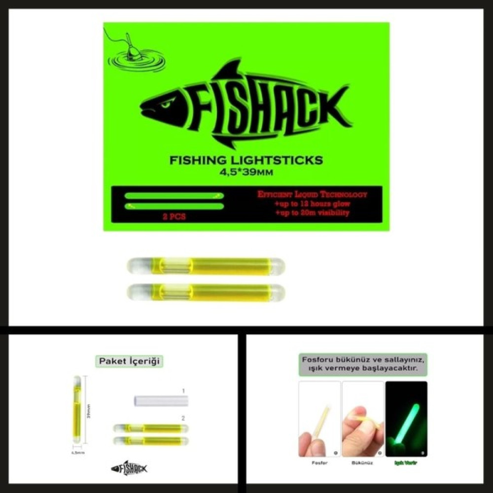 Fishack Uyguna-Yakala Çiftli 45*39MM 10 Adet Fishack Jel Balıkçı FOSFOR-MAL.428 - 0 Oto Boyaları Fiyatı
