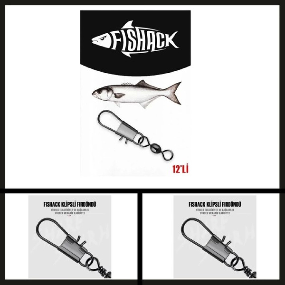 Fishack Uyguna-Yakala No: 4 12 Adet Fishack Paslanmaz Klipsli Fırdöndü FÜME-RDN.043 - 0 Oto Boyaları Fiyatı
