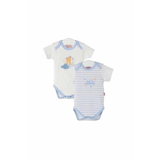 Fisher Price Zürafa 2'li Kısa Kollu Çıtçıtlı Mavi Body