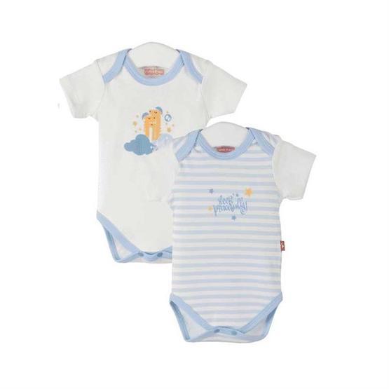 Fisher Price Zürafa 2'li Kısa Kollu Çıtçıtlı Mavi Body