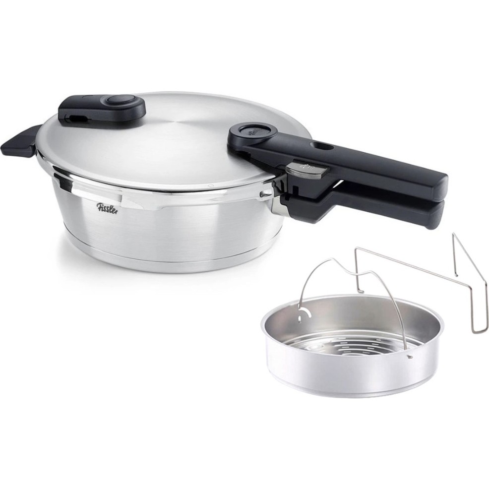 Fissler Vitaquick Premium 2,5 Litre Düdüklü Tencere + Buharda Pişirme Aparatı - Gümüş - 2,5 L Tencere / Tava Setleri Fiyatı