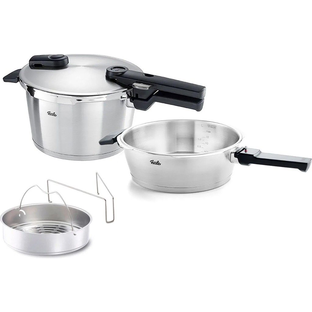 Fissler Vitaquick Premium 4,5+2,5 Litre Düdüklü Tencere Gümüş Renk Paslanmaz Çelik ile Enerji Tasarruflu - 3,5 L Tencere / Tava Setleri Fiyatı