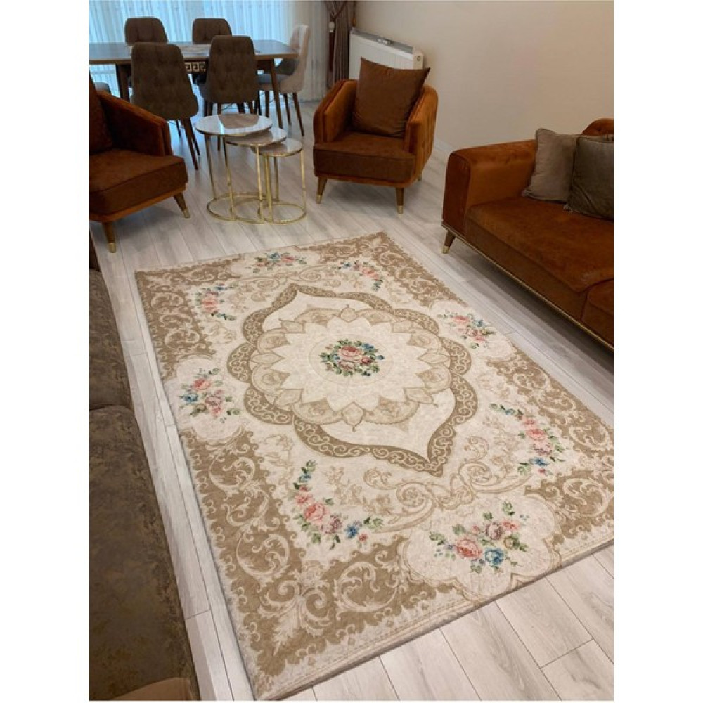 Fistanbul Halı Fistanbul Ipek Kadife Halı Örtüsü - 150 x 235 cm - Krem Salon & Oturma Odası Tekstili Fiyatı