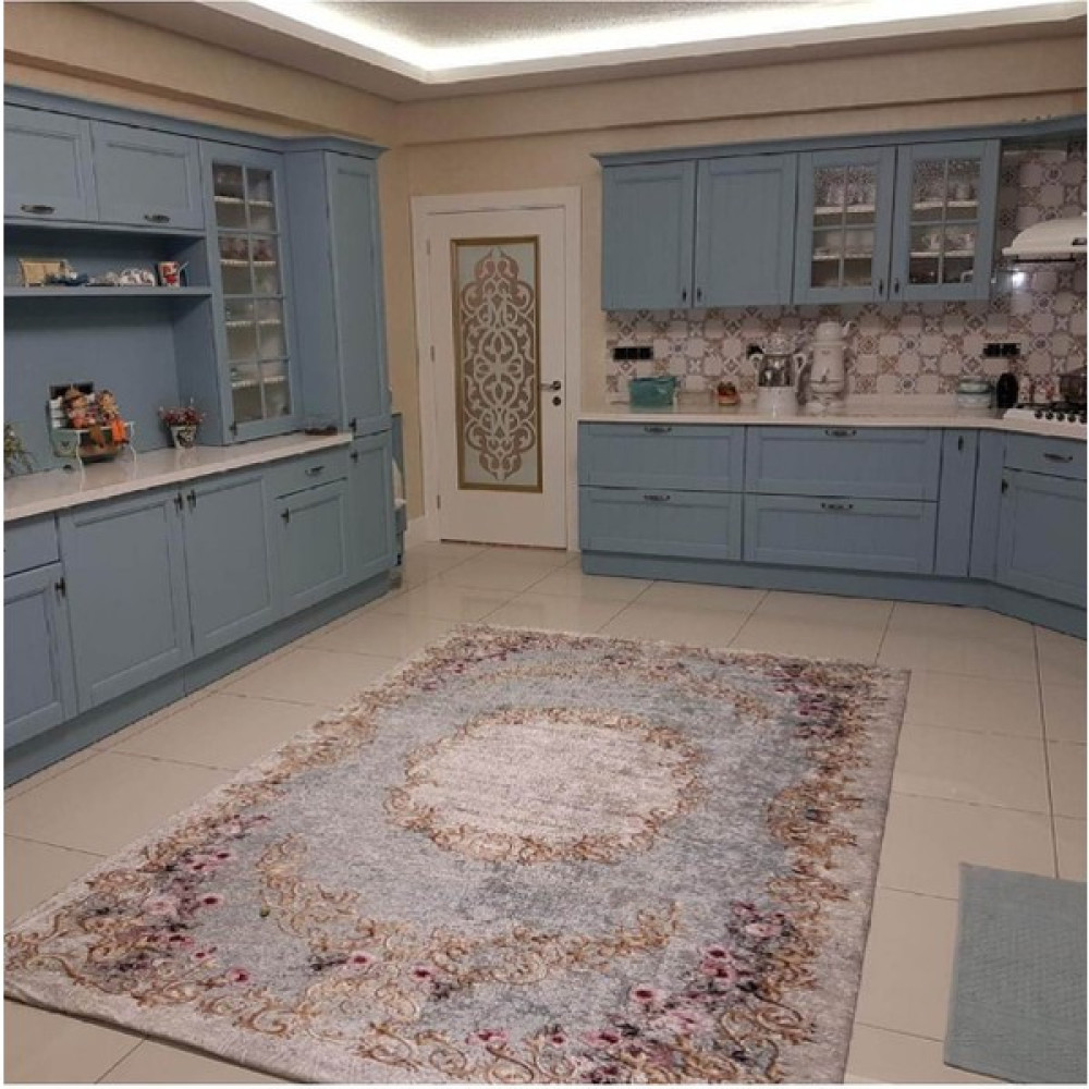 Fistanbul Halı Fistanbul Ipek Kadife Halı Örtüsü - 160 x 230 cm - Açık Mavi Salon & Oturma Odası Tekstili Fiyatı