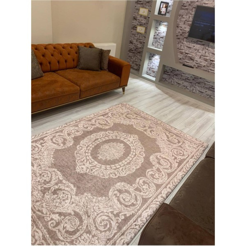 Fistanbul Halı Fistanbul Ipek Kadife Halı Örtüsü - 160 x 235 cm - Açık Kahverengi Salon & Oturma Odası Tekstili Fiyatı
