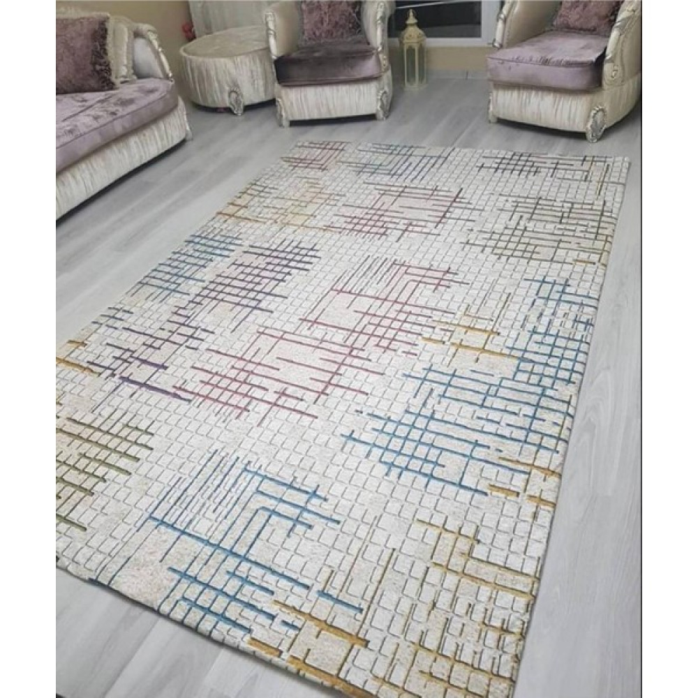Fistanbul Halı Fistanbul Lastikli Dekoratif Halı Örtüsü - 150 x 230 cm - Bej Salon & Oturma Odası Tekstili Fiyatı