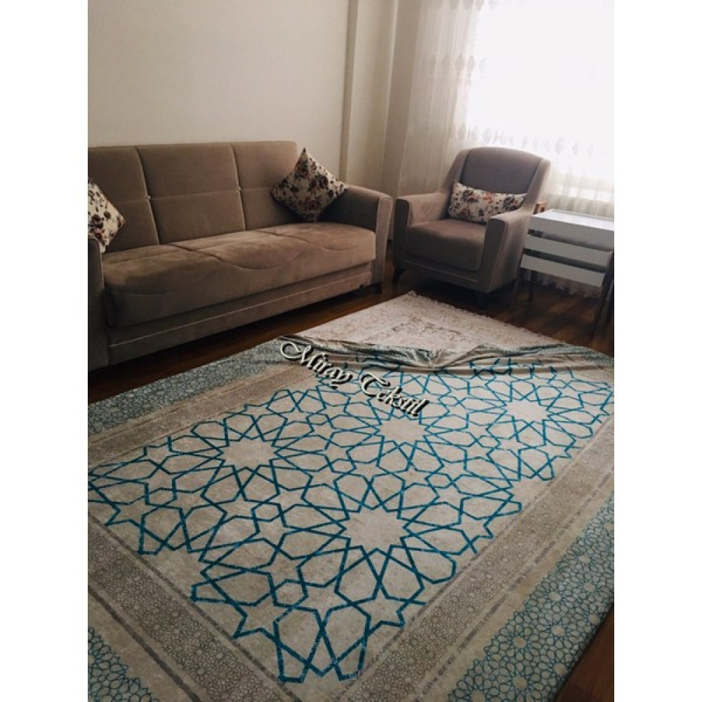 Fistanbul Halı Fistanbul Lastikli Halı Kılıfı - 160 x 230 cm - Mavi Salon & Oturma Odası Tekstili Fiyatı