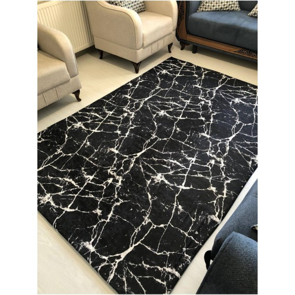 Fistanbul Halı Fistanbul Lastikli Halı Örtüsü - 150 x 230 cm - Siyah Salon & Oturma Odası Tekstili Fiyatı