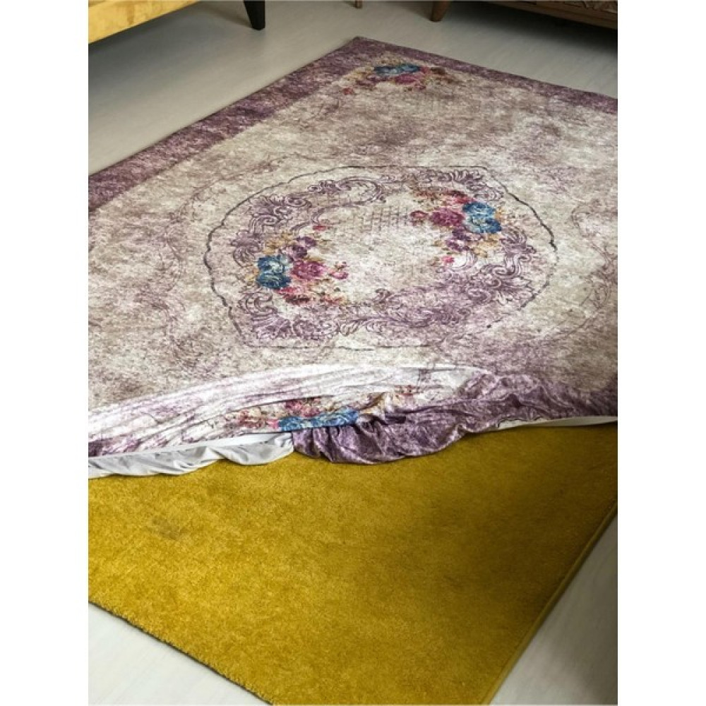 Fistanbul Halı Fistanbul Lastikli Halı Örtüsü - 150 x 235 cm - Gül Kurusu Salon & Oturma Odası Tekstili Fiyatı