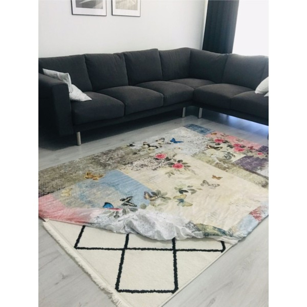 Fistanbul Halı Fistanbul Lastikli Halı Örtüsü - 160 x 230 cm - Renkli Salon & Oturma Odası Tekstili Fiyatı