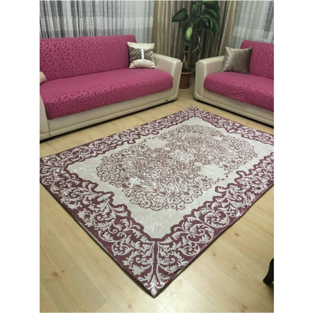 Fistanbul Halı Fistanbul Modern Desen Lastikli Halı Örtüsü - 150 x 235 cm - Pembe Salon & Oturma Odası Tekstili Fiyatı