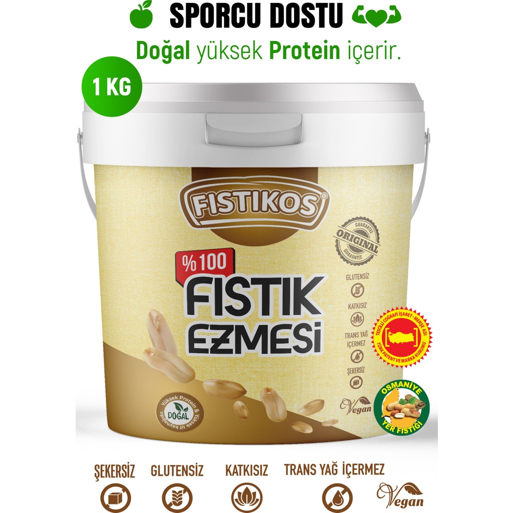 Fıstıkos %100 Şekersiz Yer Fıstığı Ezmesi 1kg - 1 kg Diğer Fiyatı