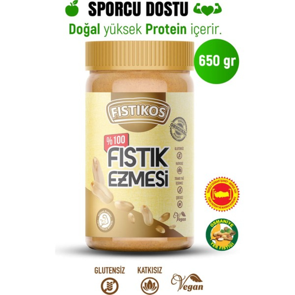 Fıstıkos %100 Şekersiz Yer Fıstığı Ezmesi 650 G - 650 gr Oto Boyaları Fiyatı