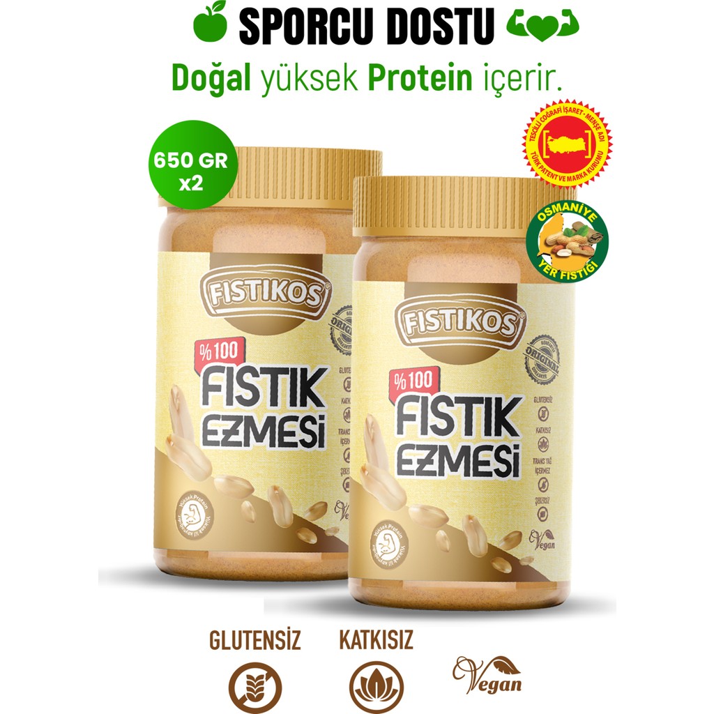 Fıstıkos 2 Li %100 Şekersiz Yer Fıstığı Ezmesi 1300 G - 1,3 kg Diğer Fiyatı