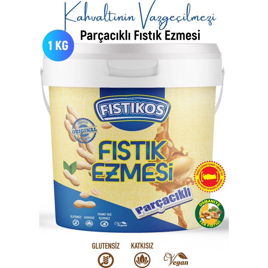 Fıstıkos Tatlı & Parçacıklı Yer Fıstığı Ezmesi 1kg - 1 kg Diğer Fiyatı