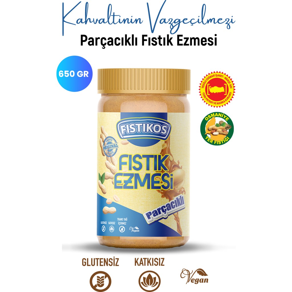 Fıstıkos Tatlı & Parçacıklı Yer Fıstığı Ezmesi 650 G - 650 gr Diğer Fiyatı