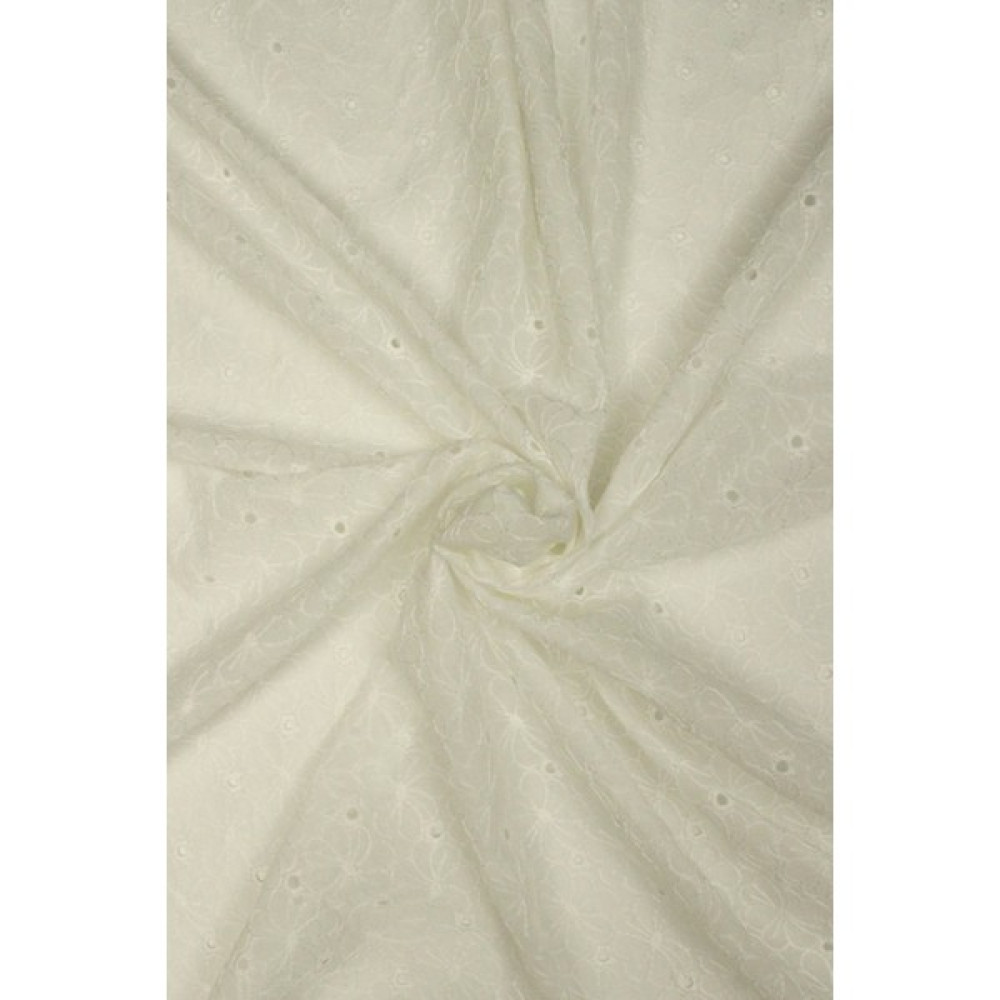 Fistolu Çiçek Desenli Kumaş En 1,50 cm - 010 Beyaz - 1 m - 1,5 m Kumaşlar Fiyatı