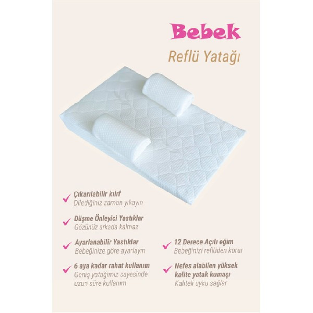 Fisun Baby Bebek Reflü Yatağı Yastığı 65X41X12 Bebek Yastığı-Kılıfı Fiyatı