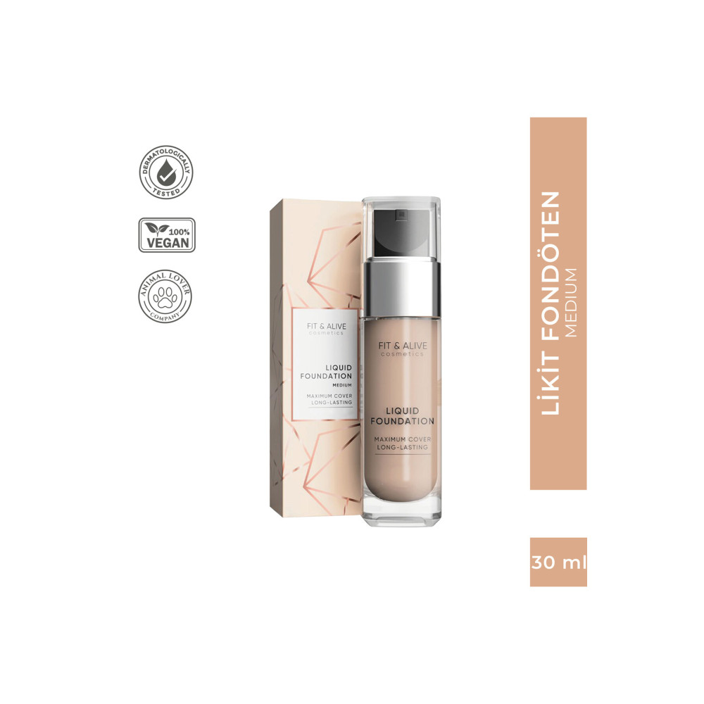 Fit & Alive Fitalive 102 Liquid Foundation Likit Fondöten - Medium Fondötenler Fiyatı
