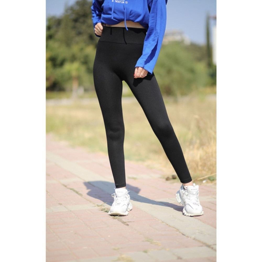 Fit & Fit Tayt Kadın Siyah Ekstra Yüksek Bel Geniş Kemer Korse Etkili Toparlayıcı Çelik Tayt 6XL Beden Tayt Fiyatı