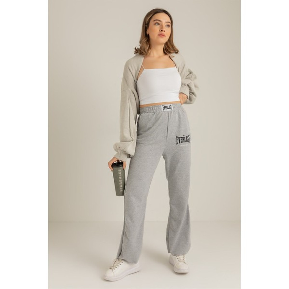 Fit & Luxury Yüksek Bel Everlast Baskılı Bol Paça Yazlık Palazzo Eşofman Altı Kadın Eşofman Fiyatı