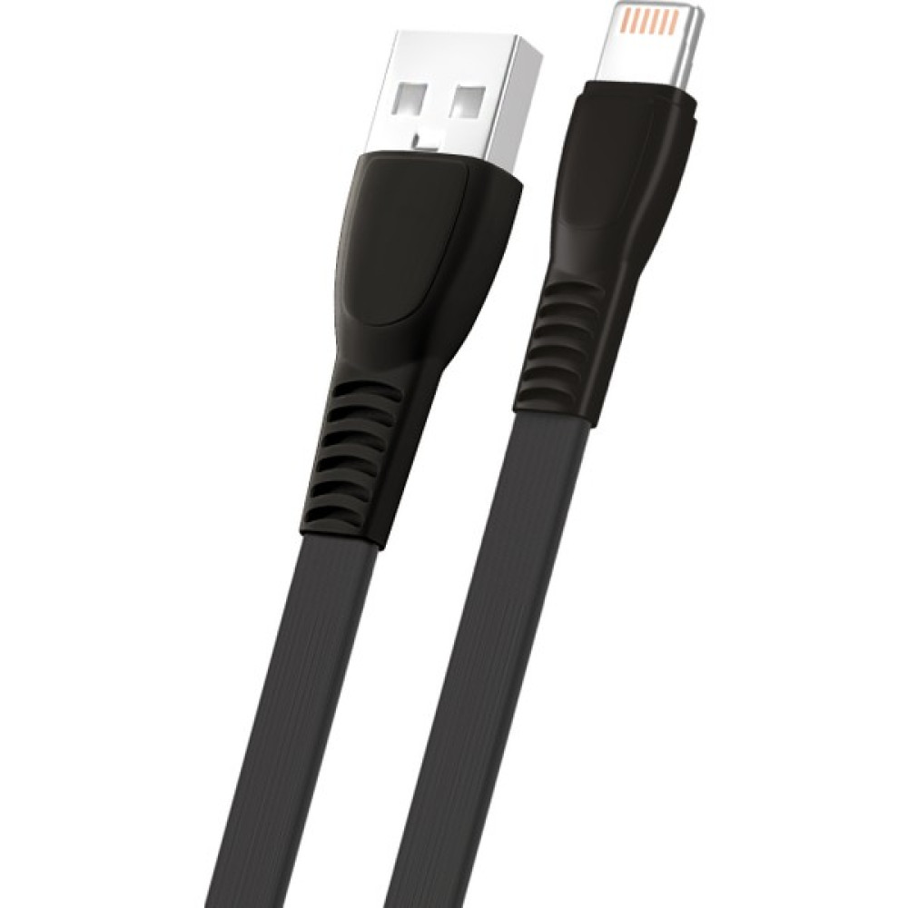 Fit Plus Flat FS-402 Lightning Data/şarj Kablosu 2.4A 1mt - Siyah Cep Telefonu Kablosu Fiyatı