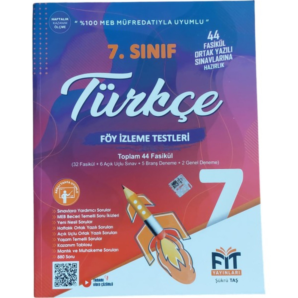 Fit Yayınları 7. Sınıf Türkçe Fasikülü Föy İzleme Testleri Türkçe Fiyatı