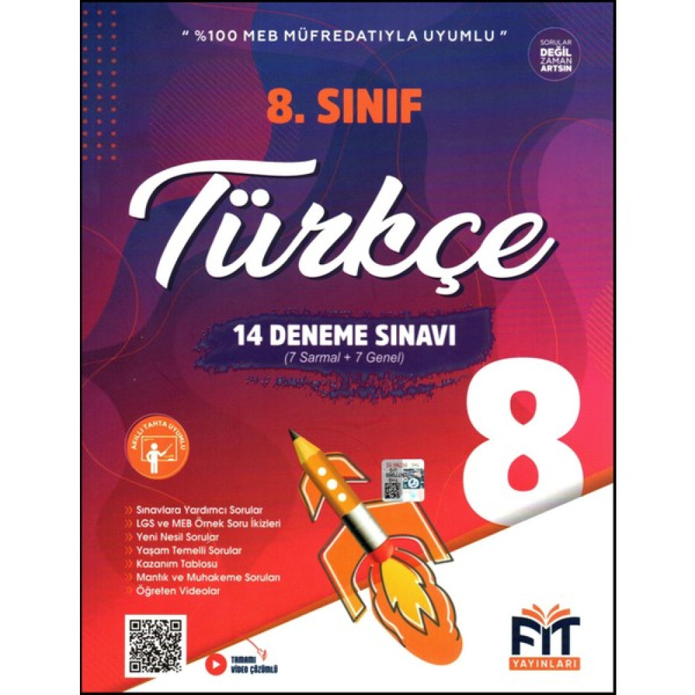 Fit Yayınları 8. Sınıf LGS Türkçe Denemeleri 14 Deneme Türkçe Fiyatı