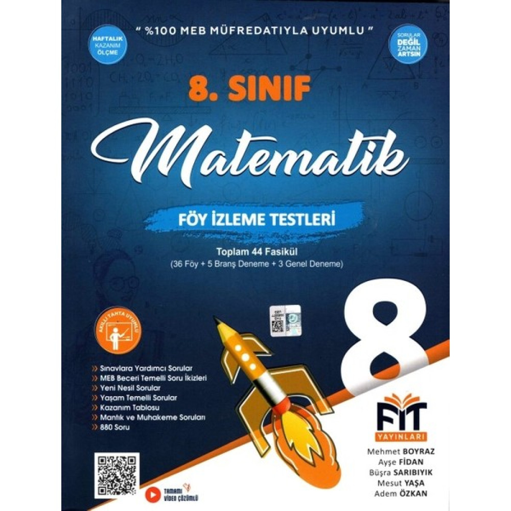 Fit Yayınları 8. Sınıf Matematik Föy İzleme Testleri Matematik Fiyatı