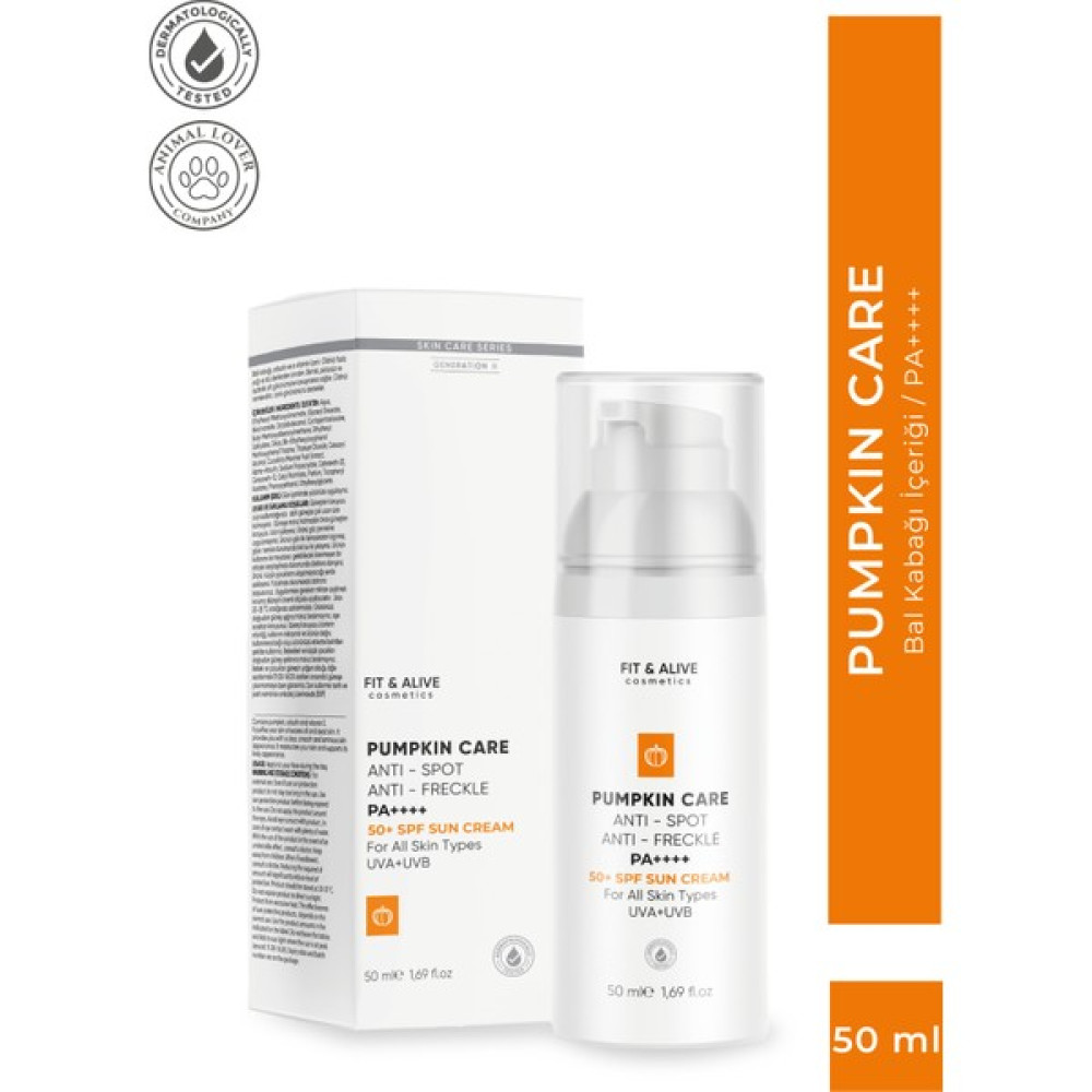 Fitalive Lekeli Ciltlere Özel Aydınlatıcı Pumpkin Güneş Kremi Spf 50+ (Anti Spot & Anti Freckles) Güneş Kremleri ve Losyonları Fiyatı