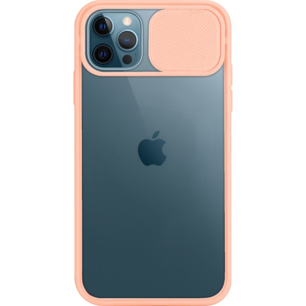 FitCase Apple iPhone 12 Pro Max Kılıf Palm Kamera Koruma Kapaklı Silikon - Açık Turuncu Cep Telefonu Kılıfı Fiyatı