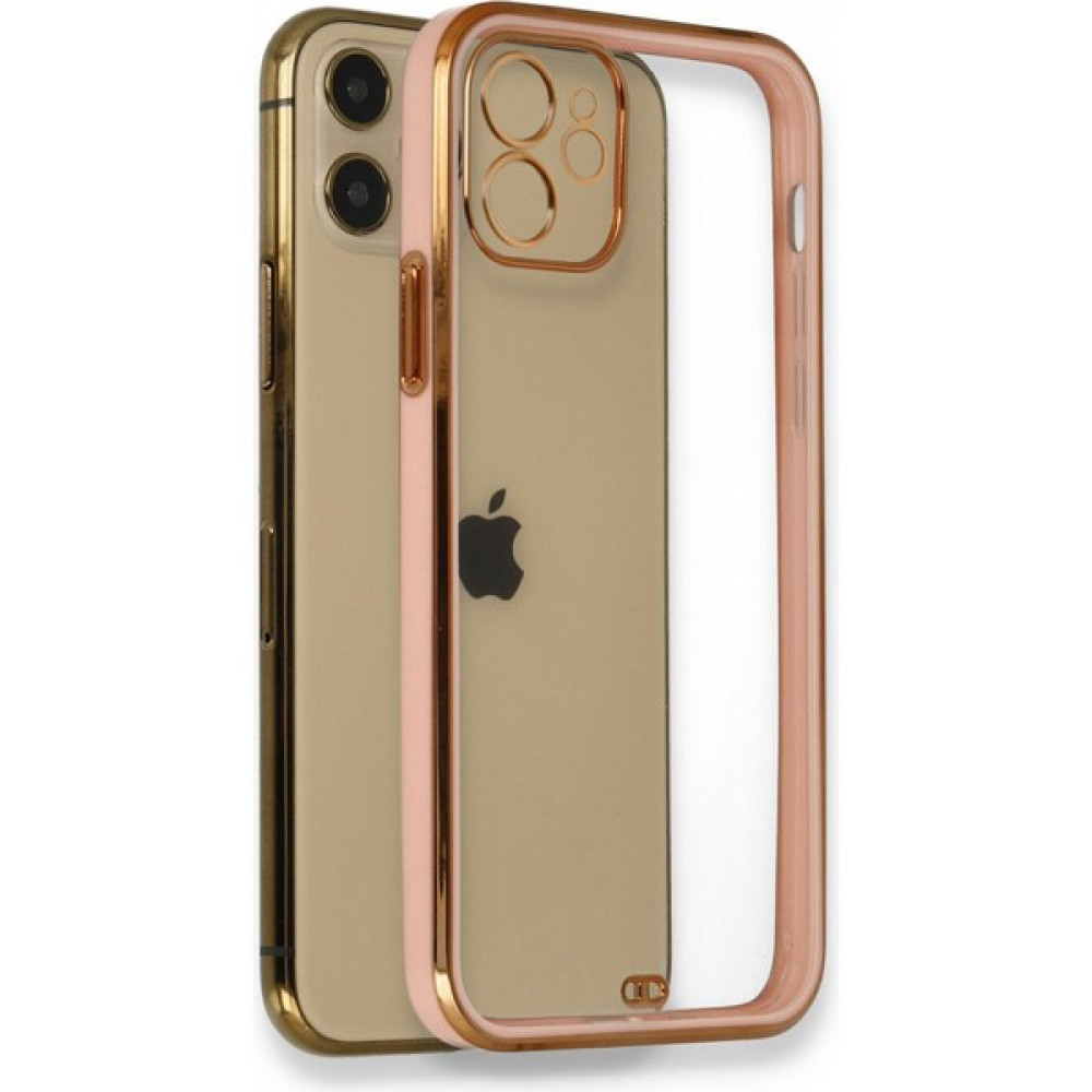 FitCase iPhone 12 Kılıf Liva Lazer Silikon Kapak - Pembe Cep Telefonu Kılıfı Fiyatı